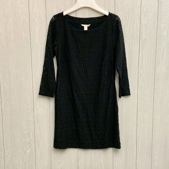 Banana Republic Petite Black Lace Boatneck Dress 4P NWT - Picture 1 of 5